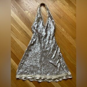 Vintage NITELINE Silk Full Sequins Cocktail Dress
